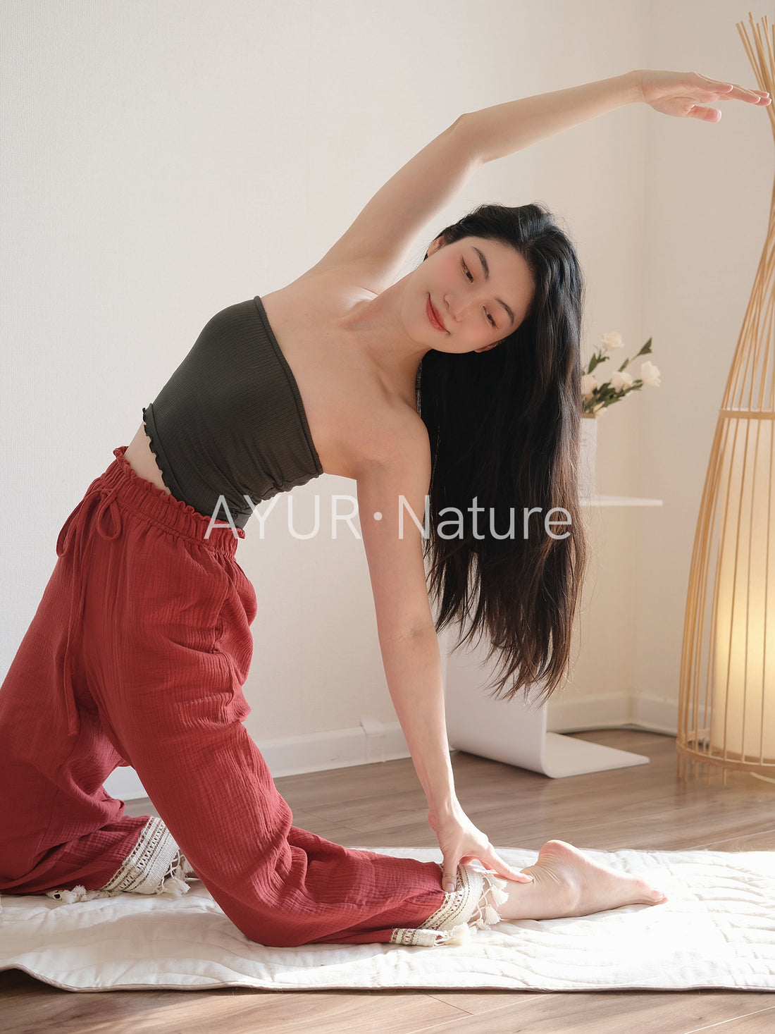 Cloud-Soft Cotton Flow Pants with Tassel Hem